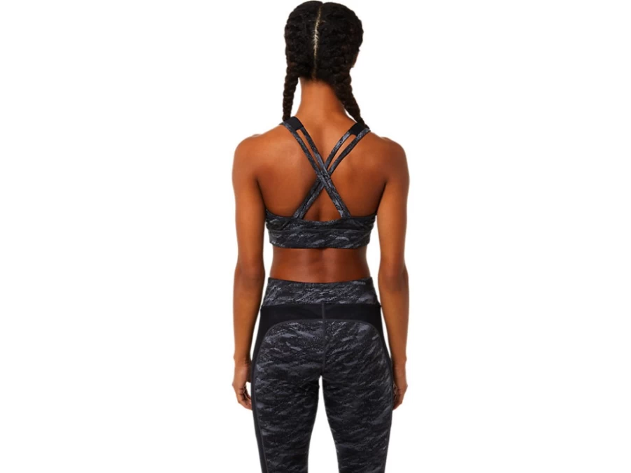 ASICS Women's Kate Strappy Sports Bra - Grey Multi Color Supportive Workout Top