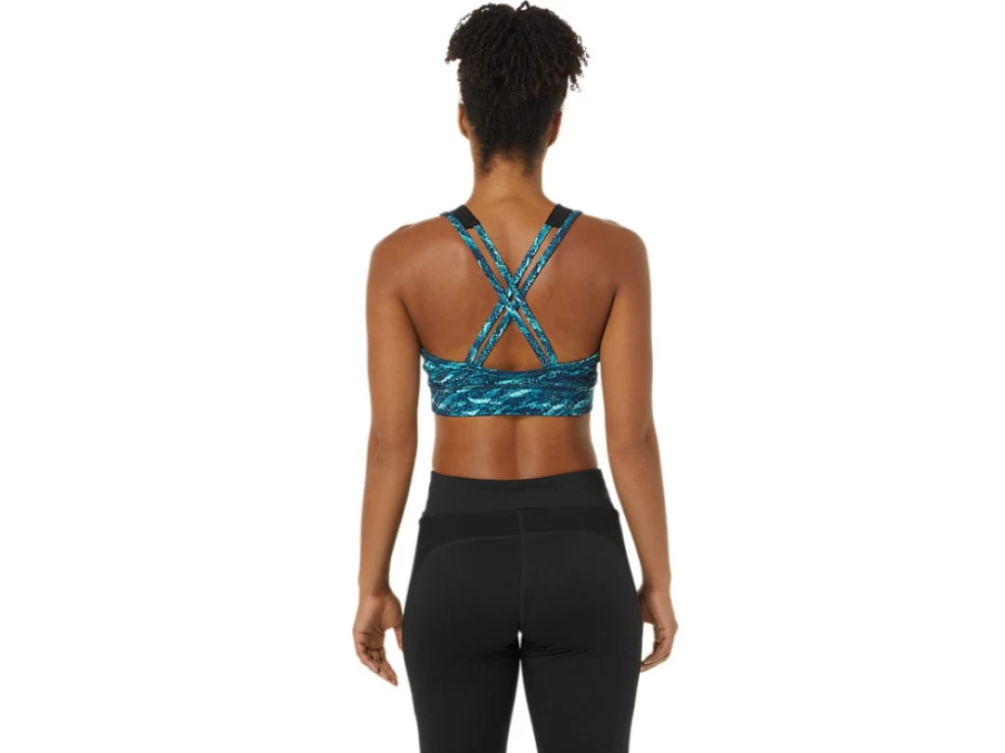 ASICS Women's Kate Strappy Bra in Peacoat/Fresh Ice Multi - Supportive Sports Bra for Active Women