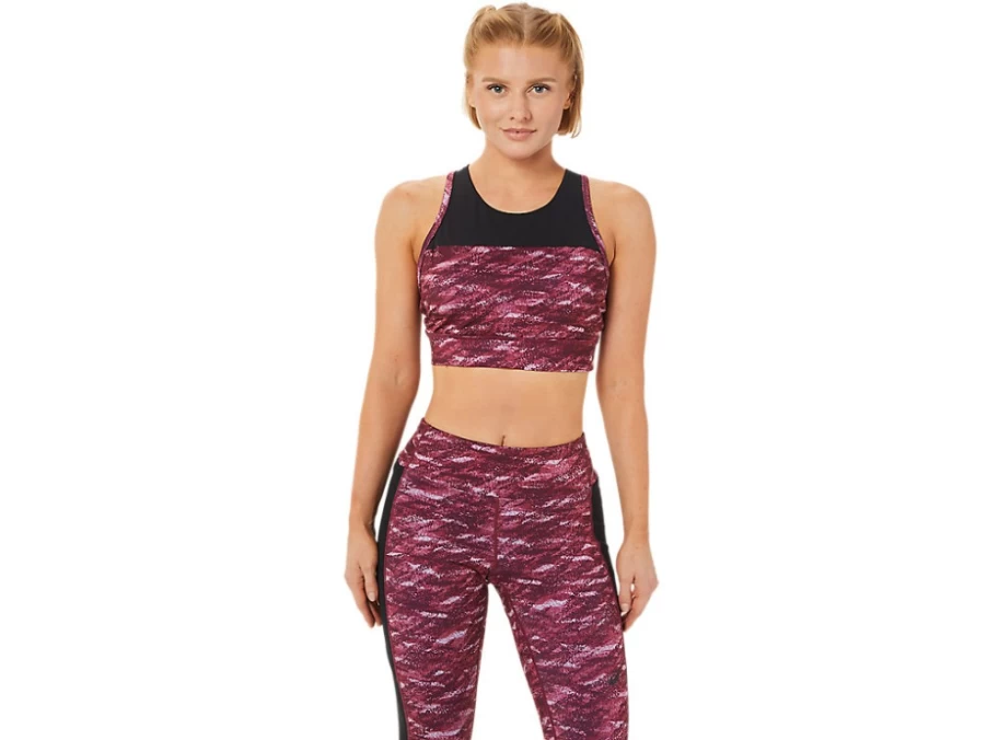 ASICS Women's Kate Strappy Bra - Deep Mars/Mist Multi Sports Support Top