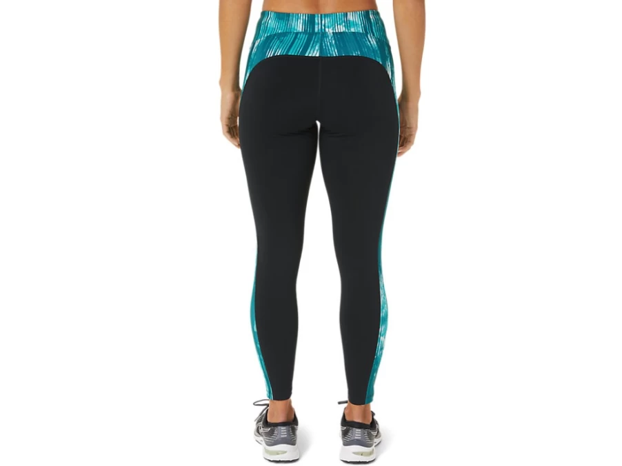 ASICS Women's 7/8 Performance Tight in Performance Black/Tie Dye Velvet Pine - High-Performance Workout Leggings