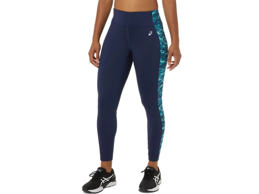ASICS Women's 7/8 Performance Tight in Peacoat/Fresh Ice Multi - High-Waisted Workout Leggings for Running & Training