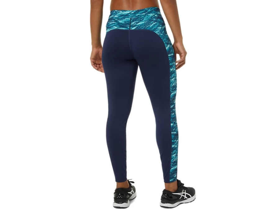 ASICS Women's 7/8 Performance Tight in Peacoat/Fresh Ice Multi - High-Waisted Workout Leggings for Running & Training