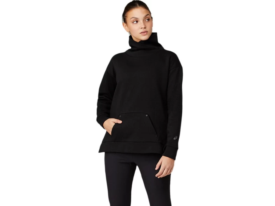 ASICS Women's Performance Black Thermal Tech Top – Warm & Breathable Workout Shirt