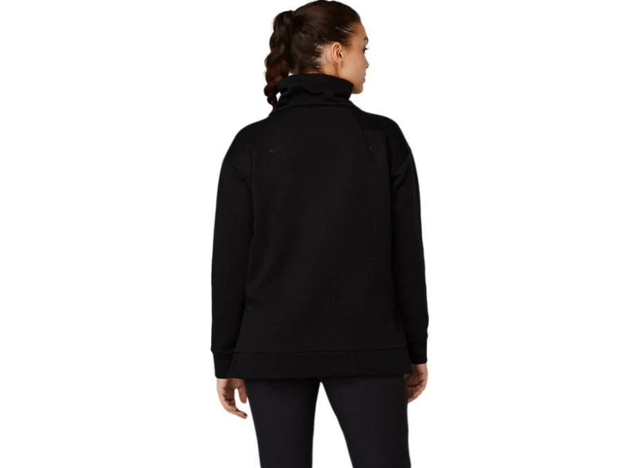 ASICS Women's Performance Black Thermal Tech Top – Warm & Breathable Workout Shirt