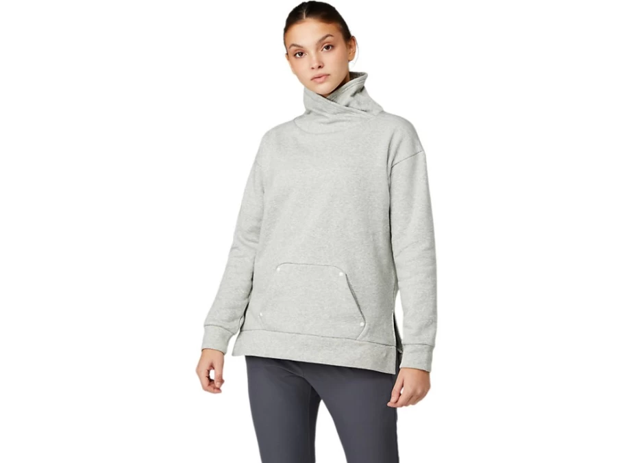 ASICS Women's Thermal Tech Top - Piedmont Grey Heather, Warm & Breathable Workout Shirt