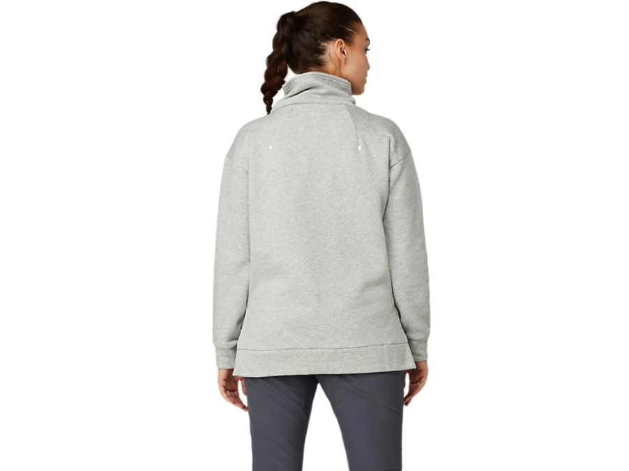 ASICS Women's Thermal Tech Top - Piedmont Grey Heather, Warm & Breathable Workout Shirt