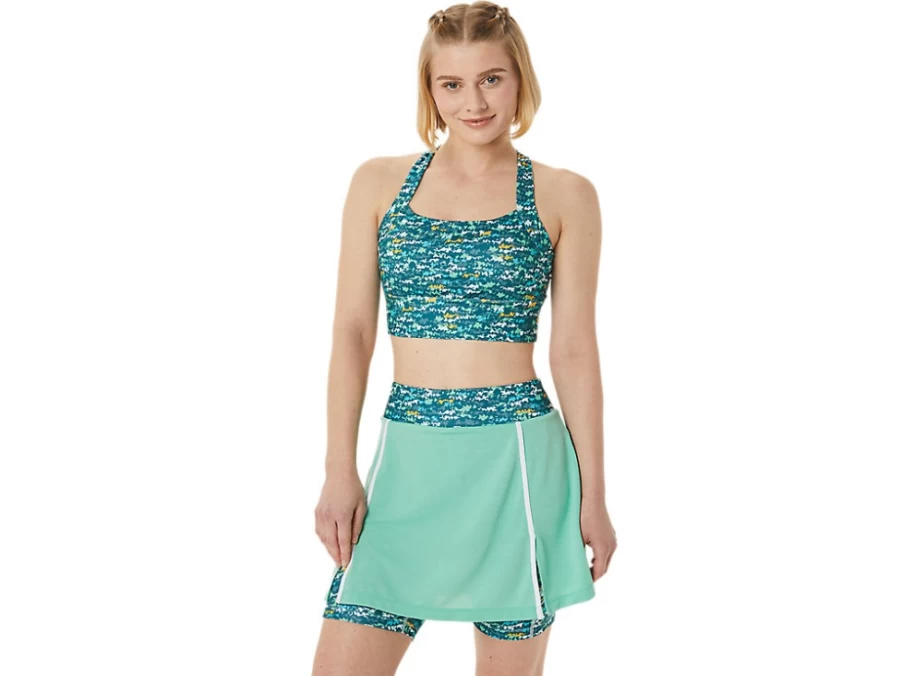 ASICS Women's STRONG 92 Printed Sports Bra - Tennis Japan Brushed AOP Soothing Sea Design