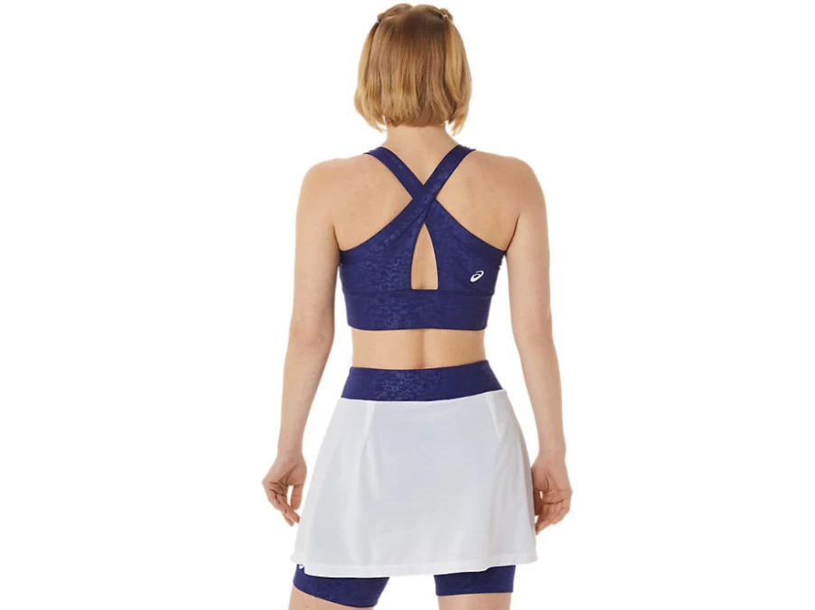 ASICS Women's Japan Brushed Emboss Dive Blue Printed Strong Support Sports Bra
