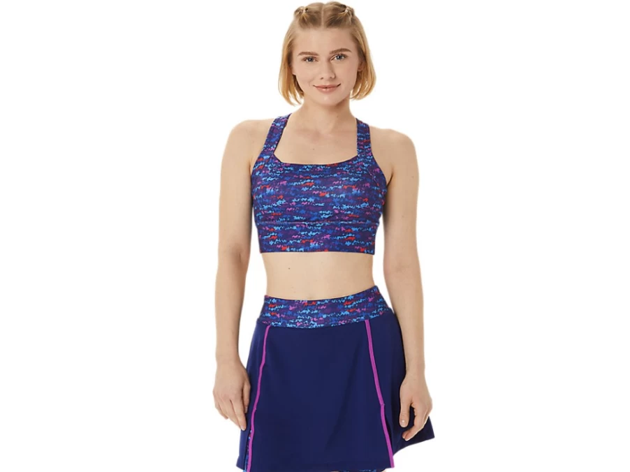 ASICS Women's Strong 92 Printed Sports Bra - Tennis Japan Brushed AOP Orchid Design