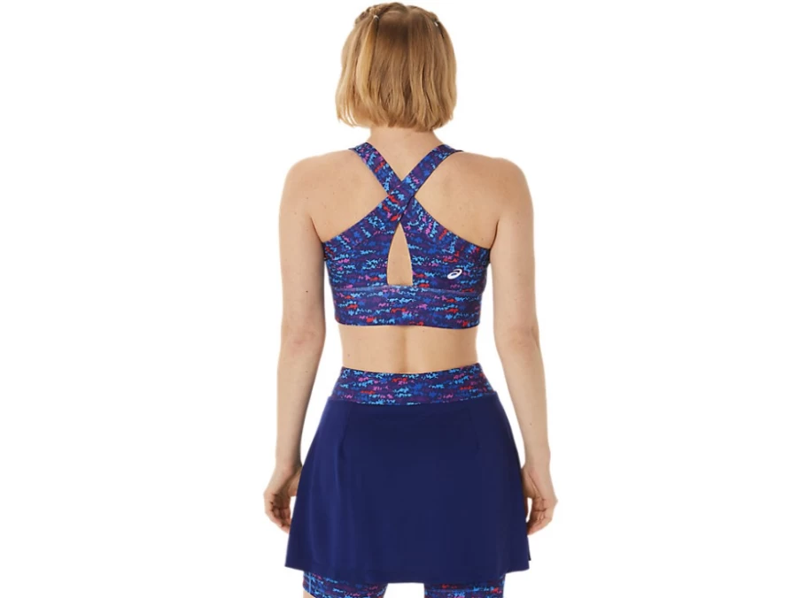 ASICS Women's Strong 92 Printed Sports Bra - Tennis Japan Brushed AOP Orchid Design