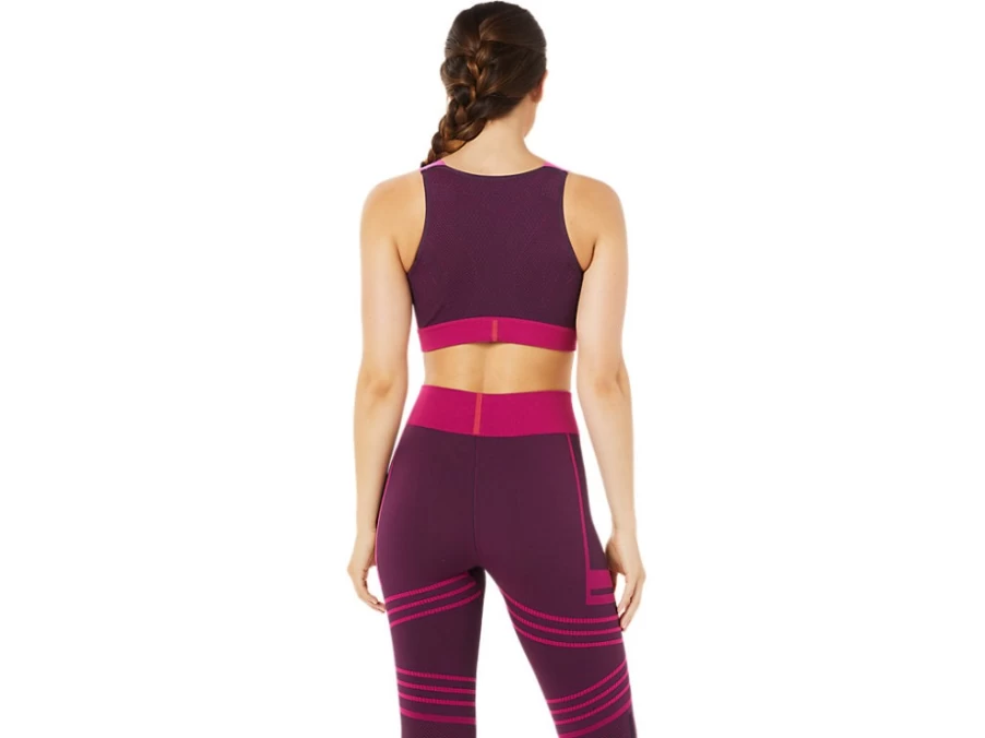 ASICS Women's Deep Plum Seamless Bra - Comfortable Supportive Sports Bra