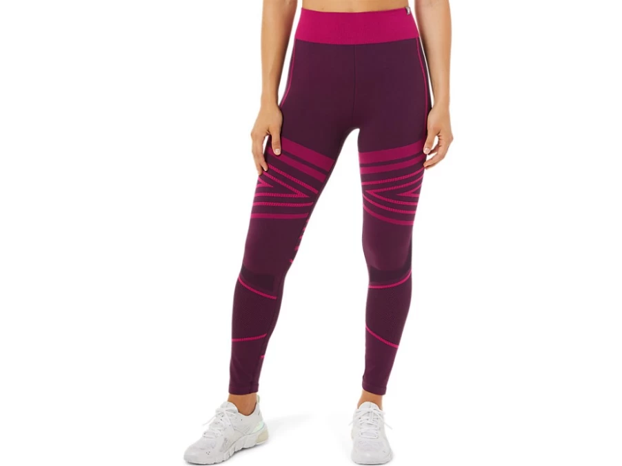 ASICS Women's Deep Plum Seamless Tight - High-Performance Workout Leggings