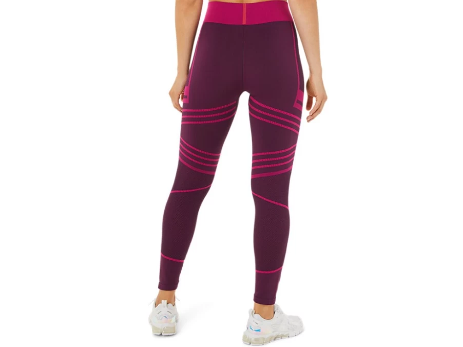 ASICS Women's Deep Plum Seamless Tight - High-Performance Workout Leggings