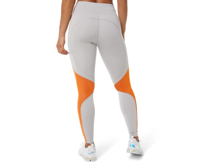 ASICS Women's Oyster Grey Mesh Block Tight – Lightweight Running Tights for Women