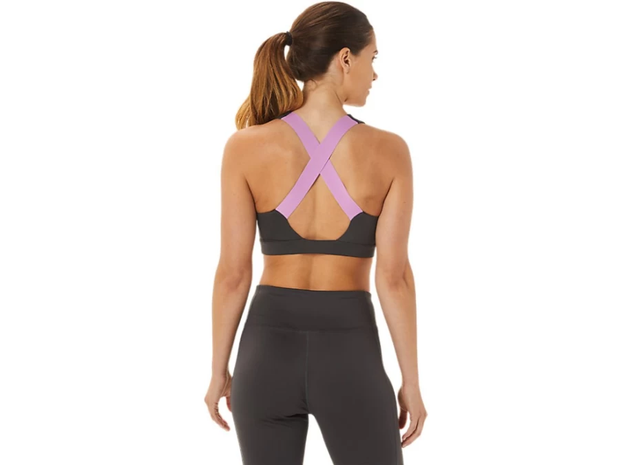 ASICS Women's Obsidian Grey Cross Back Strapped Sports Bra