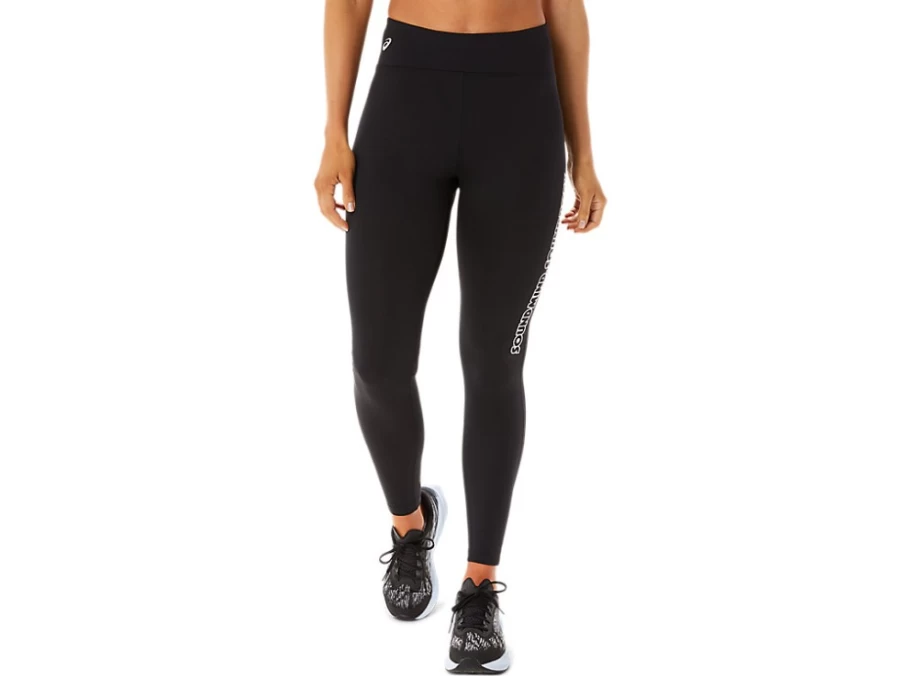 ASICS Women's Performance Black/Smoke Grey Logo Graphic Tight Running Leggings