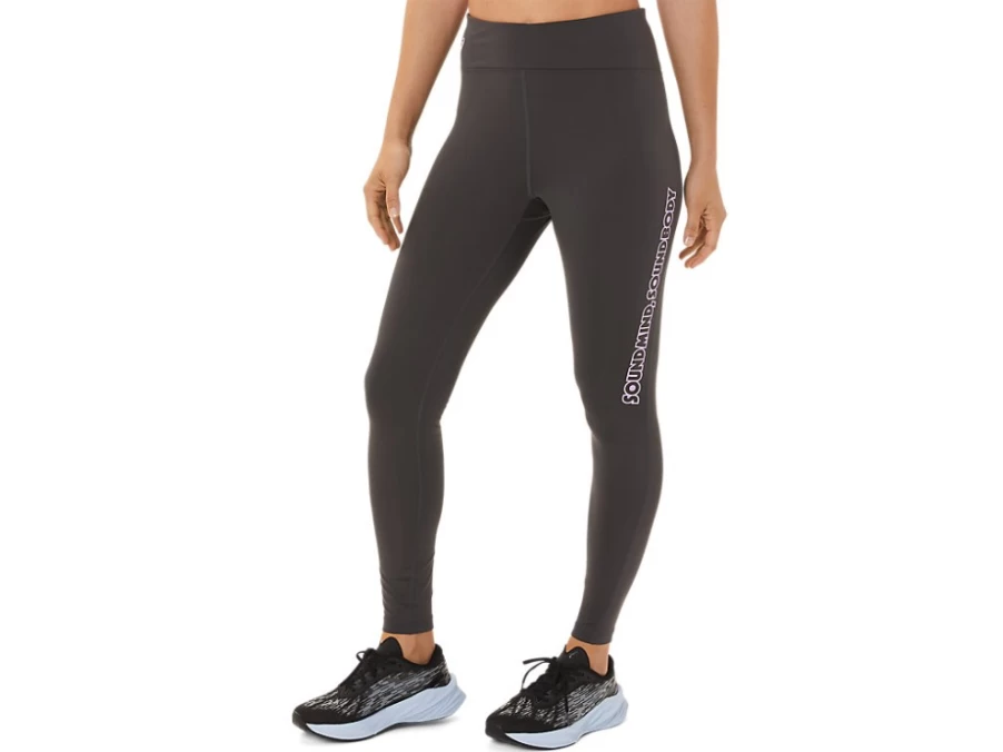 ASICS Women's Obsidian Grey Logo Graphic Tight Running Leggings