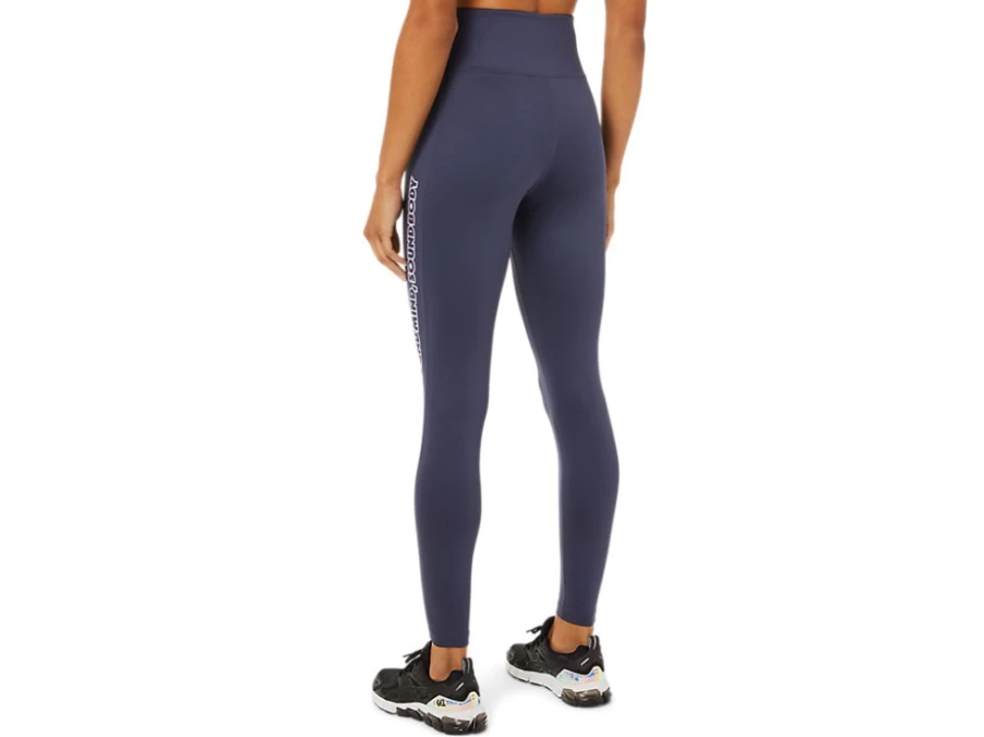 ASICS Women's Indigo Fog Logo Graphic Tight - Athletic Running Leggings