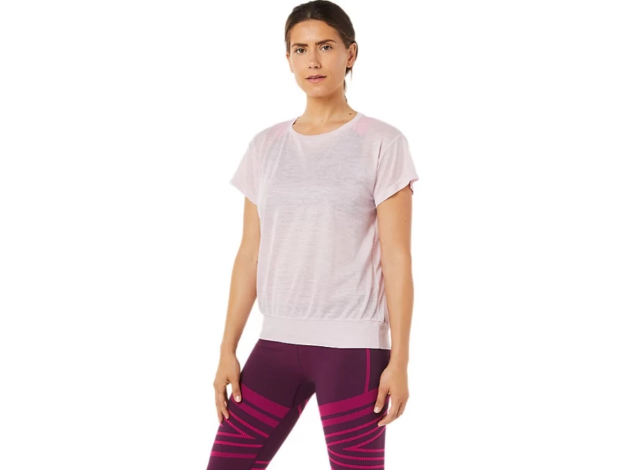 ASICS Women's Barely Rose Open Back Short Sleeve Top