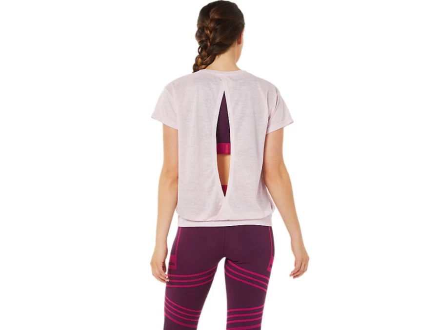 ASICS Women's Barely Rose Open Back Short Sleeve Top