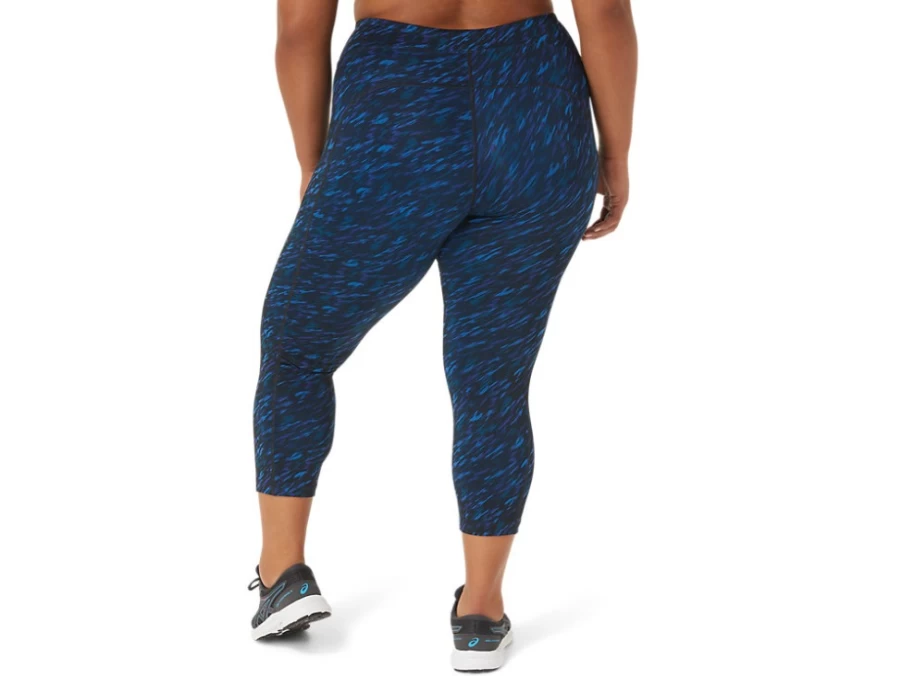 ASICS W Performance Capri for Women - Night Shade/Lake Drive Print Running Tights