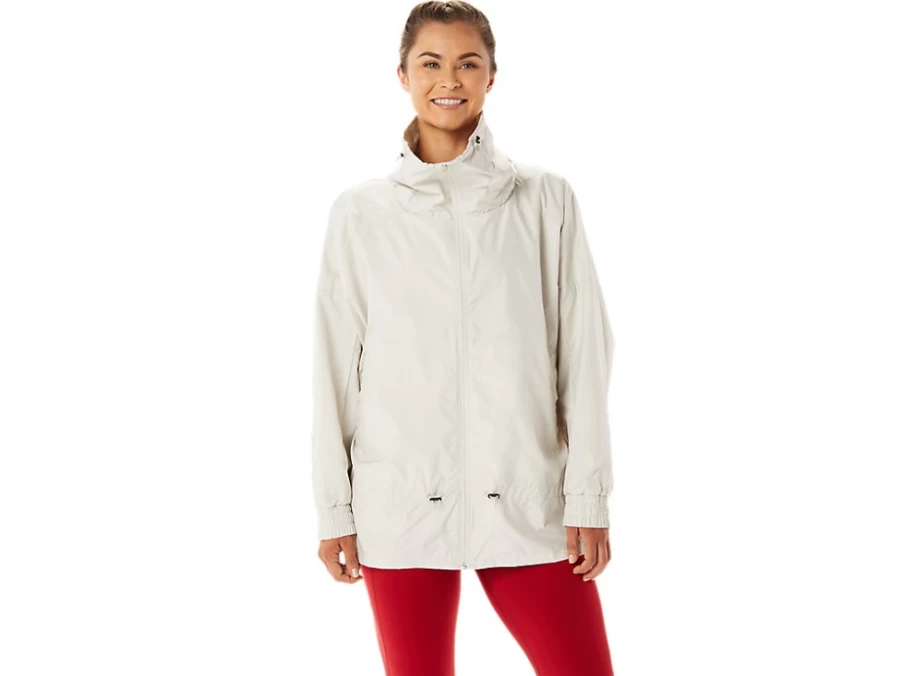 ASICS Women's Smoke Grey Woven Jacket – Lightweight Athletic Outerwear