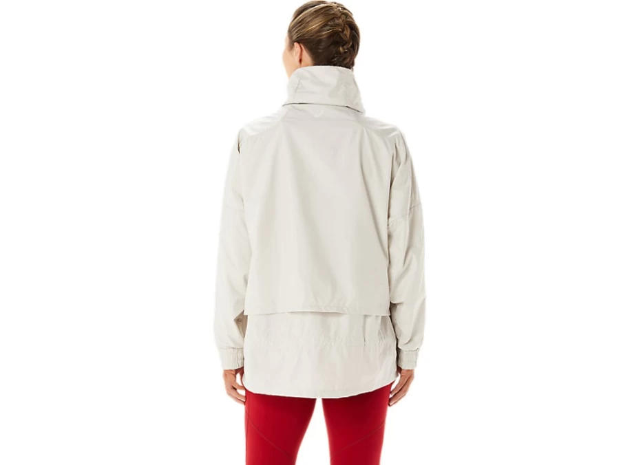 ASICS Women's Smoke Grey Woven Jacket – Lightweight Athletic Outerwear