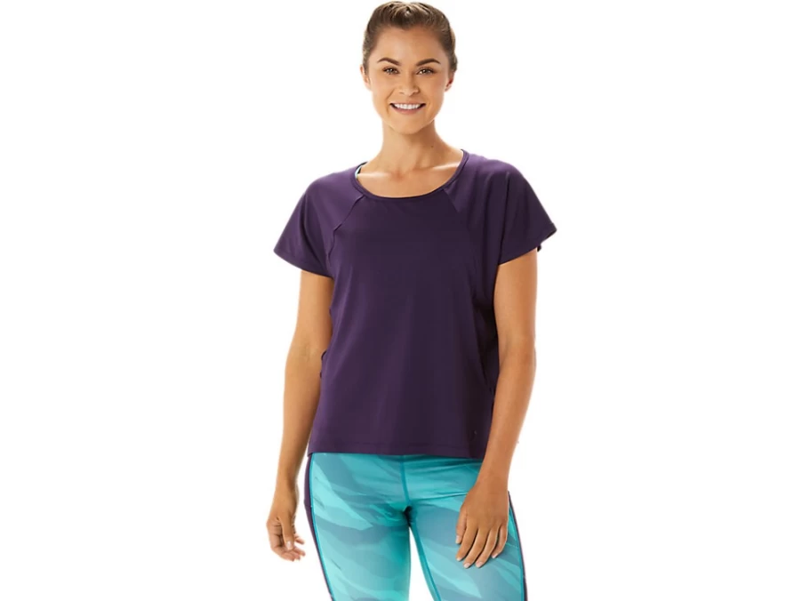 ASICS Women's Night Shade Short Sleeve Top with Side Slit Design