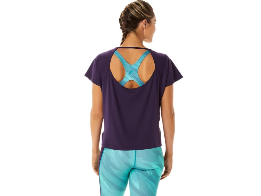 ASICS Women's Night Shade Short Sleeve Top with Side Slit Design