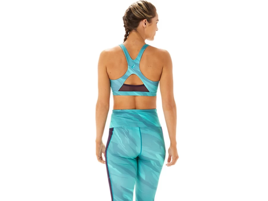 ASICS Women's Misty Pine Training Graphic Bra - Stylish Workout Top for Fitness & Gym