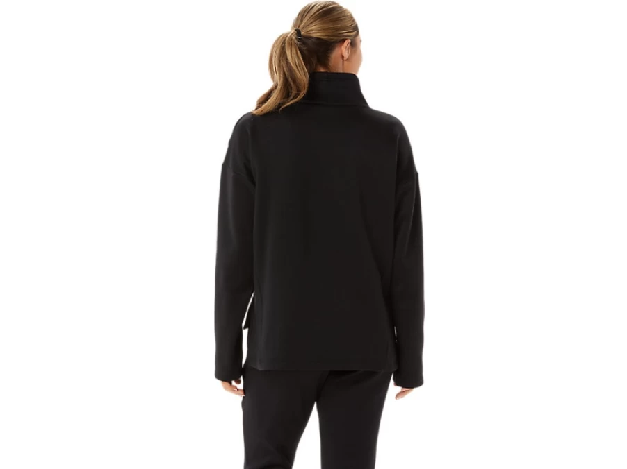 ASICS Women's Performance Black Brushed Knit Pullover Sweater
