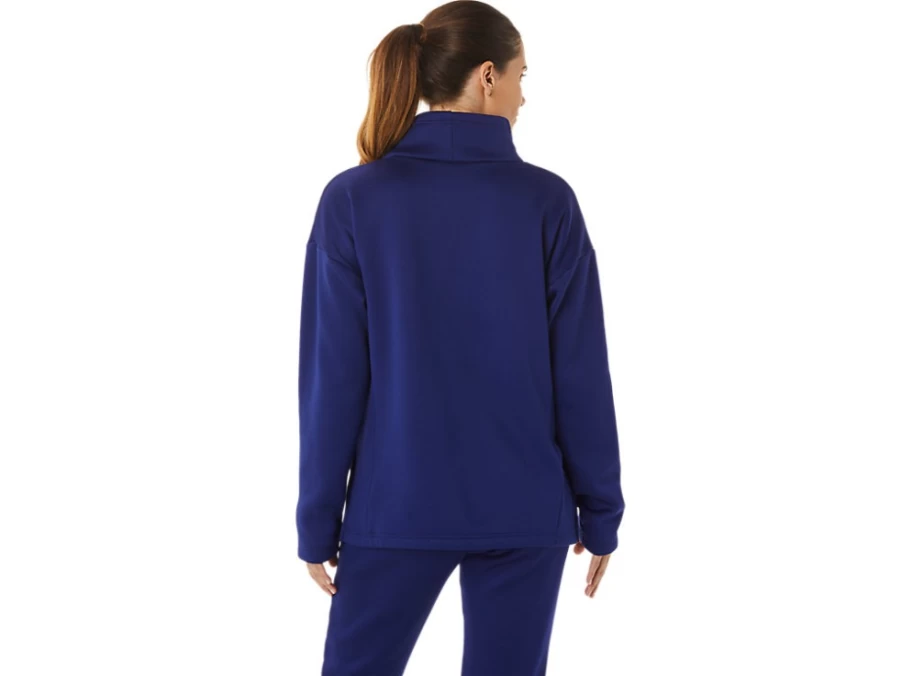 ASICS Women's Dive Blue Brushed Knit Pullover Sweater