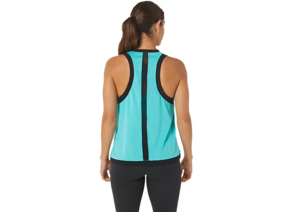 ASICS Women's W Kate Mesh Tank Top in Sea Glass - Lightweight Breathable Workout Shirt