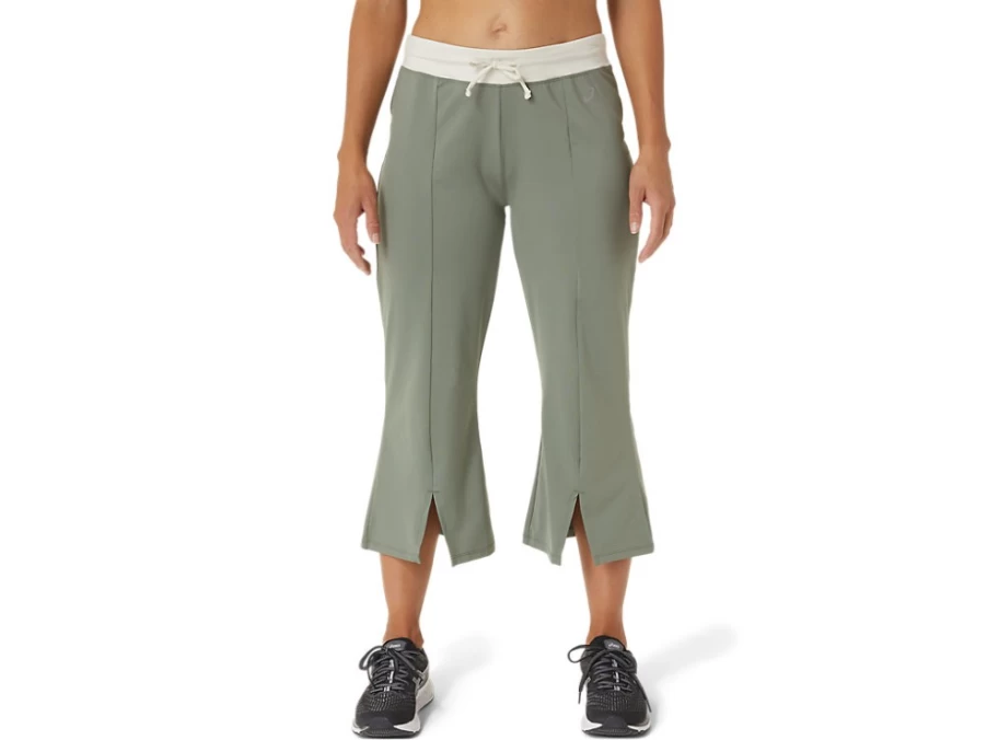 ASICS Women's Lichen Green/Birch Repurposed Flare Pants - Sustainable Style