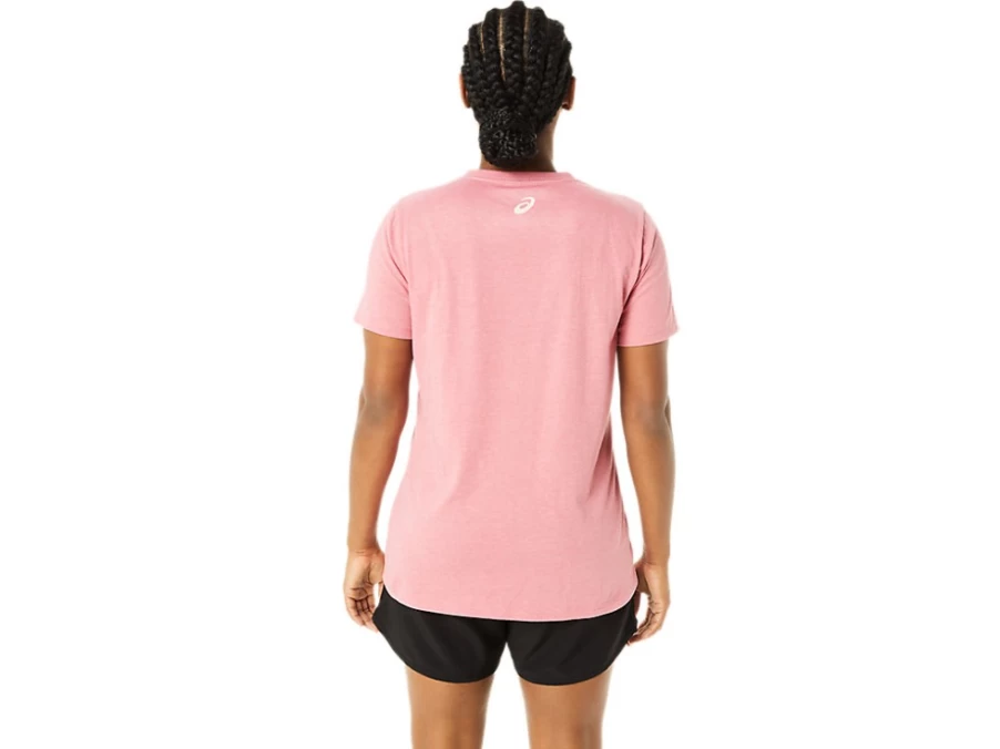 ASICS Women's Smokey Rose Heather Stripes V-Neck T-Shirt