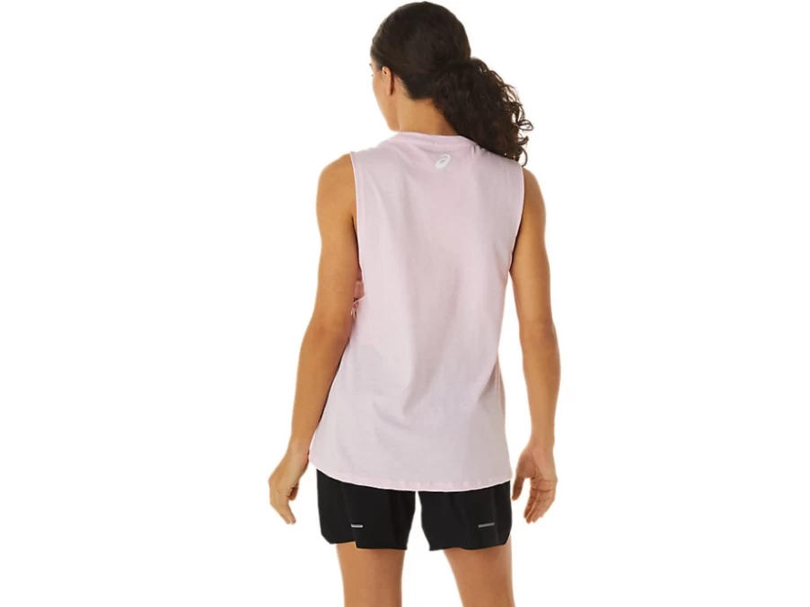 ASICS Women's Pink Salt Mountain Muscle Tank Top - Athletic Workout Shirt