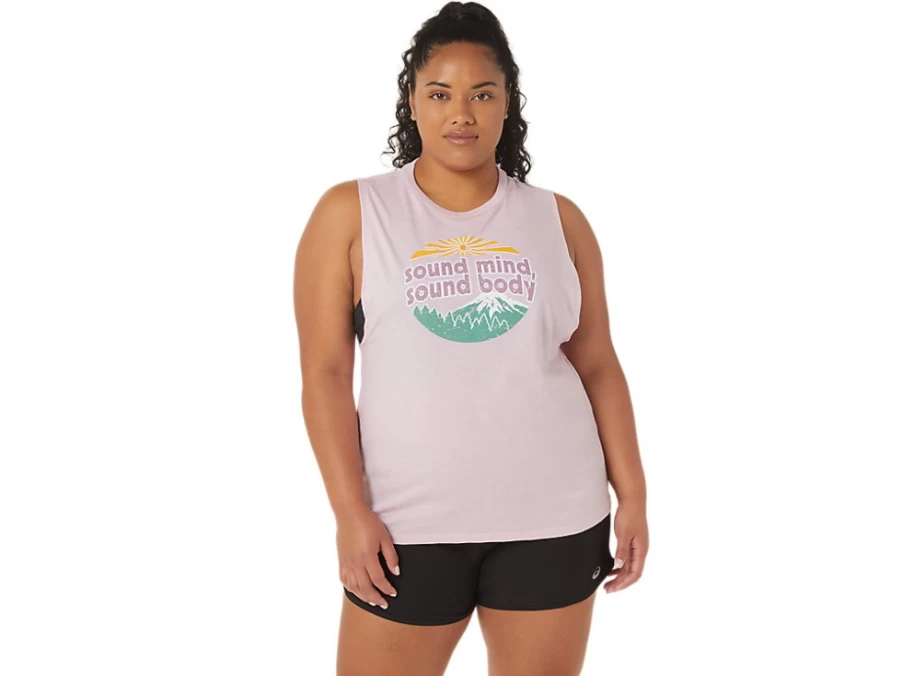 ASICS Women's Barely Rose Muscle Tank Top for Mountain Training & Workouts