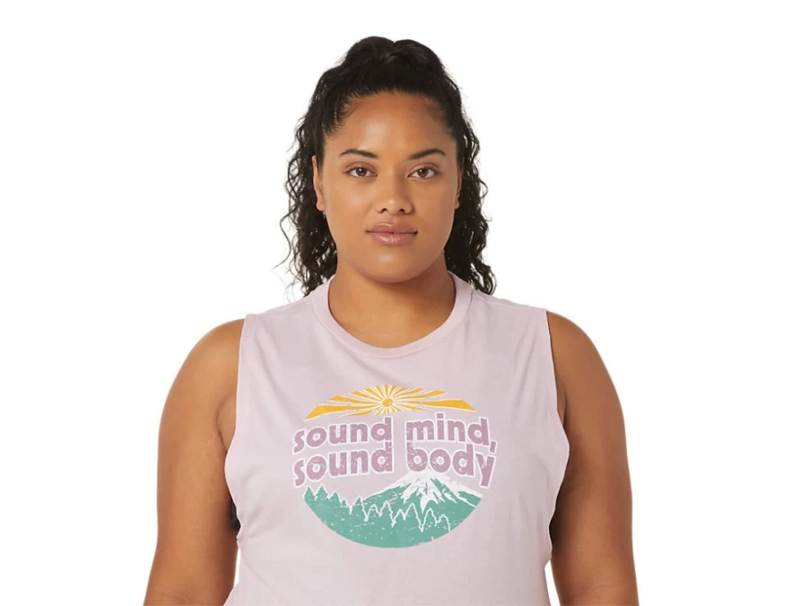 ASICS Women's Barely Rose Muscle Tank Top for Mountain Training & Workouts