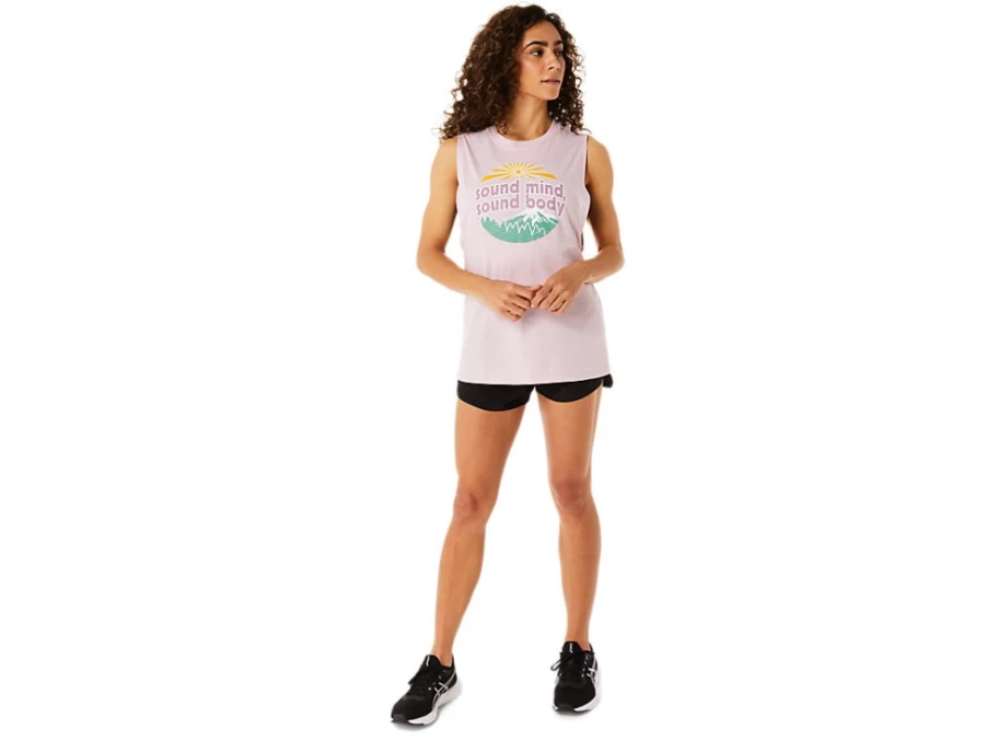 ASICS Women's Barely Rose Muscle Tank Top for Mountain Training & Workouts