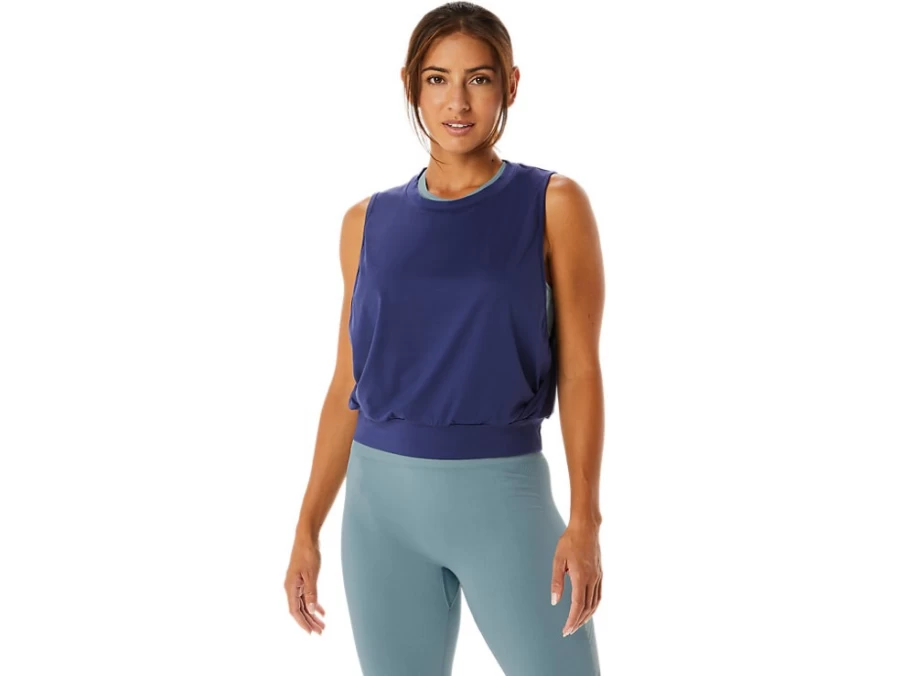 ASICS Women's Indigo Blue Nagino Flex Sleeveless Top – Lightweight Workout Shirt