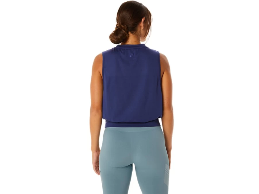 ASICS Women's Indigo Blue Nagino Flex Sleeveless Top – Lightweight Workout Shirt