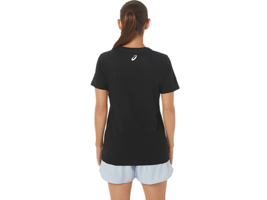 ASICS Women's ORC Luminous Small Logo Performance Black Short Sleeve Crewneck T-Shirt