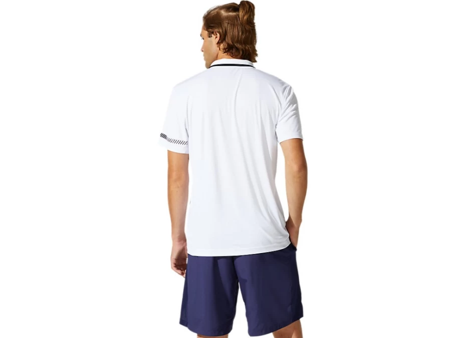 ASICS Men's Brilliant White Polo Shirt - Classic Fit Performance Top