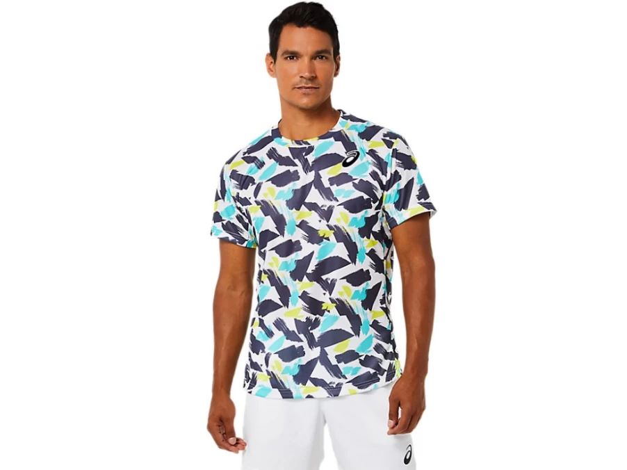 ASICS Men's Match Graphic Short Sleeve T-Shirt - Brilliant White
