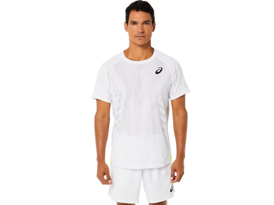 ASICS Men's Match Short Sleeve Top - Brilliant White Tennis Shirt