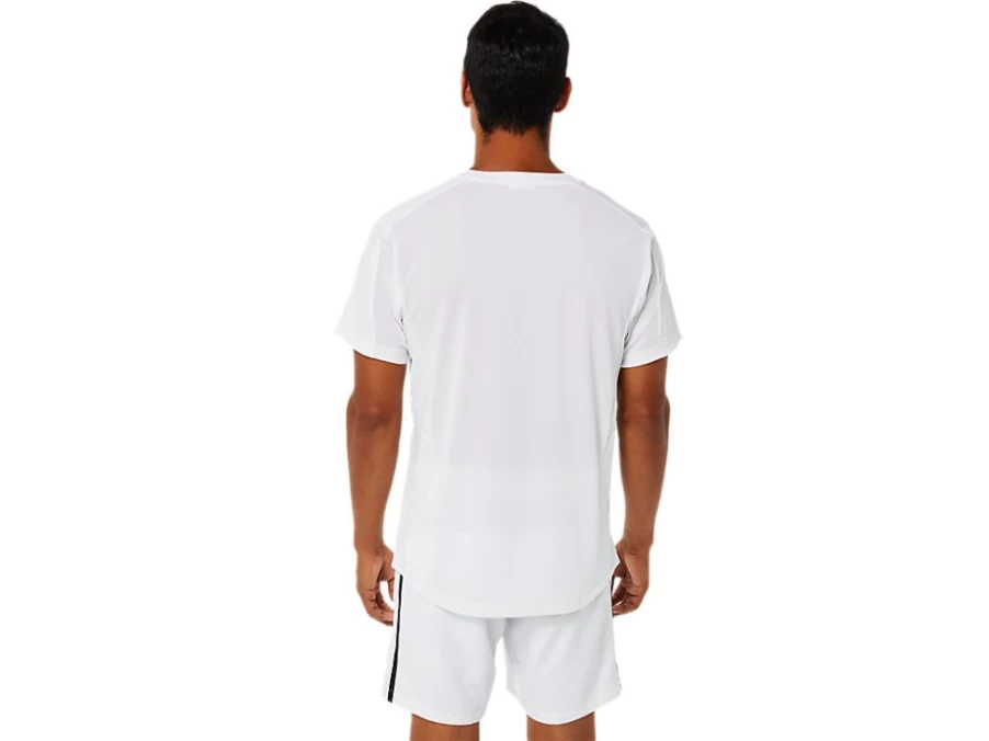 ASICS Men's Match Short Sleeve Top - Brilliant White Tennis Shirt