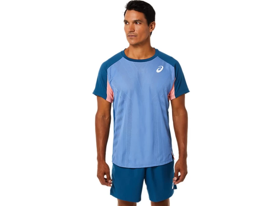 ASICS Men's Light Indigo Match Short Sleeve Performance Top