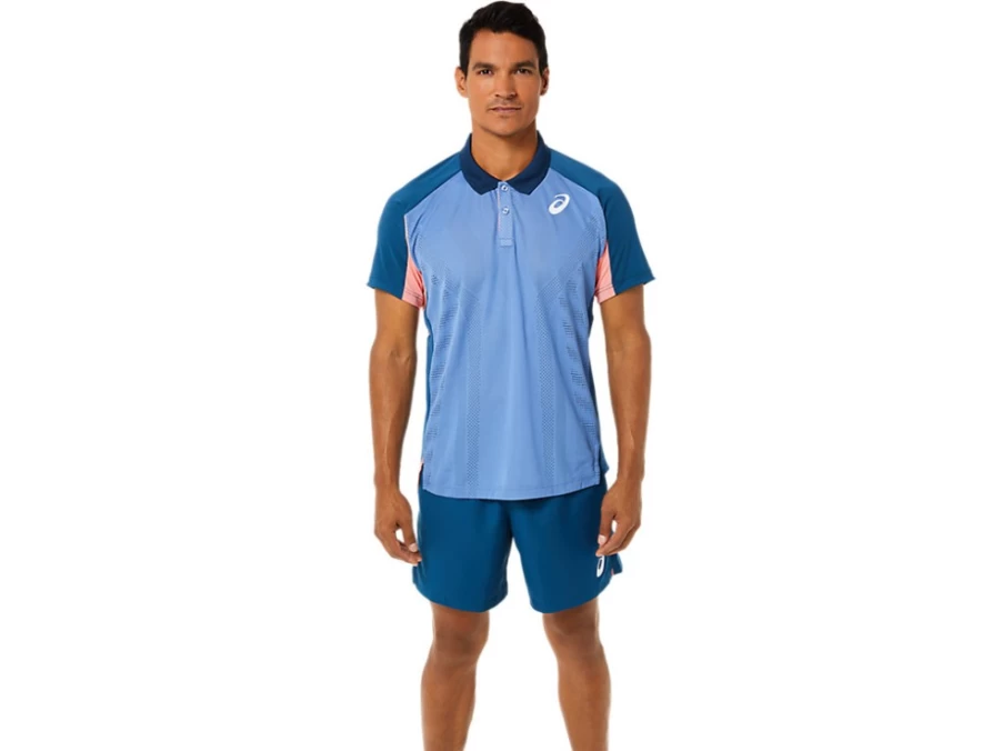 ASICS Men's Light Indigo Match Polo Shirt – Performance Tennis & Casual Wear