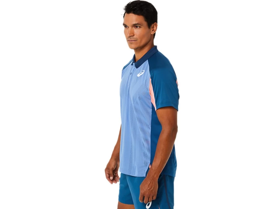 ASICS Men's Light Indigo Match Polo Shirt – Performance Tennis & Casual Wear