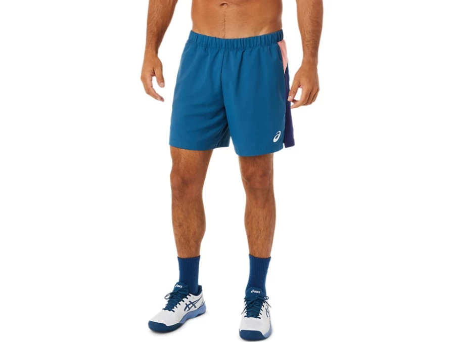 ASICS Men's Light Indigo Color Block Court Shorts